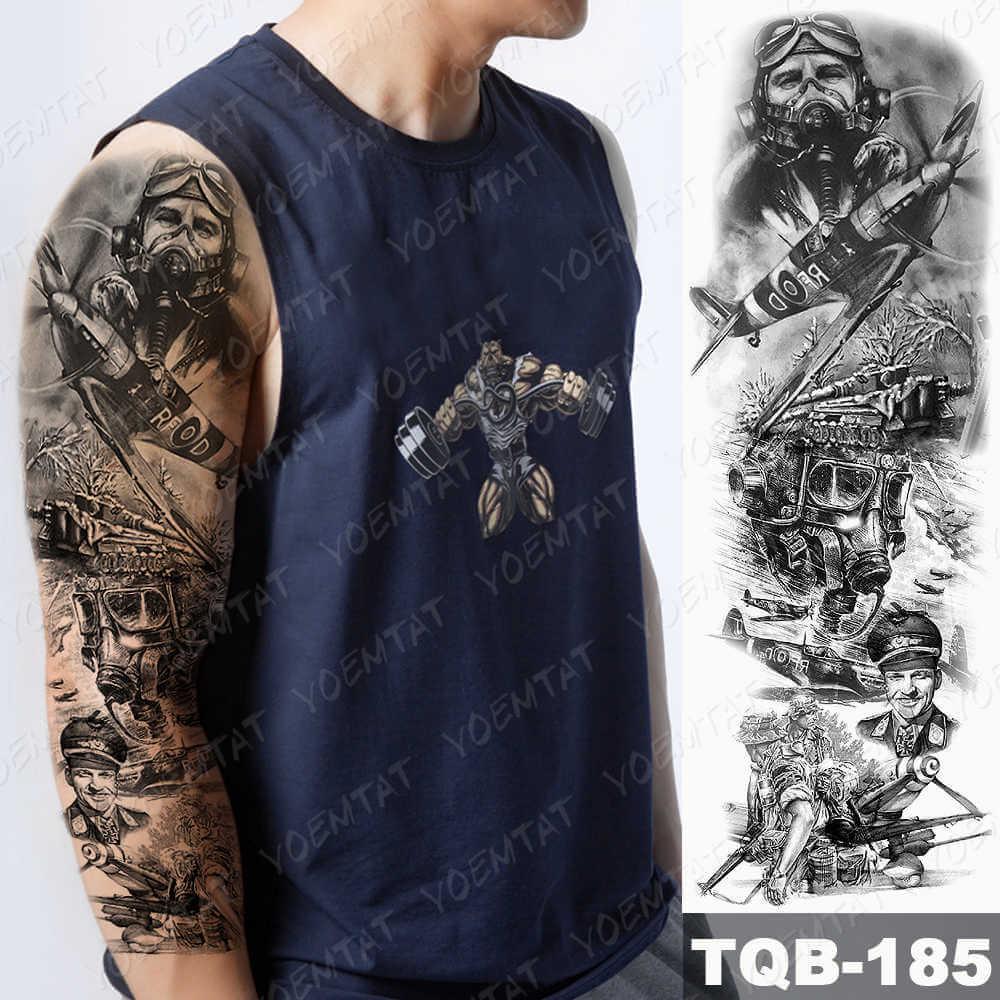 war and air fighter - large size temporary tattoo water transfer sticker body art