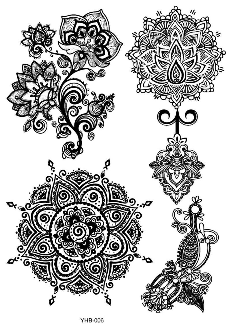 Chest ornaments - Henna Inspired temporary tattoo water transfer sticker body art